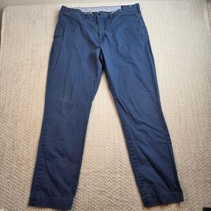 Polo Ralph Lauren Mens Navy Blue Stretch Straight Fit Chino Pants 38x32